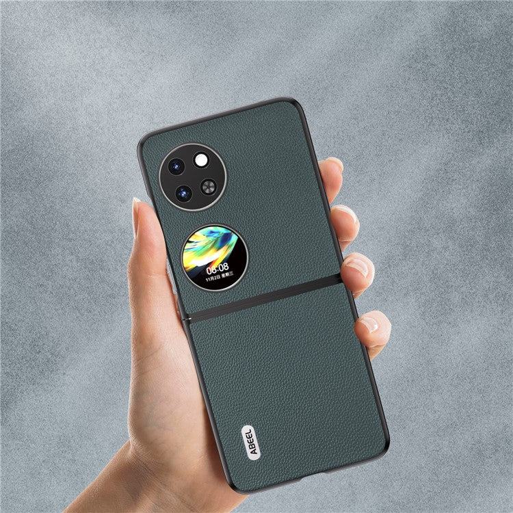 ABEEL For Huawei Pocket 2 Genuine Cow Leather Classy Phone Protective Case  - Green