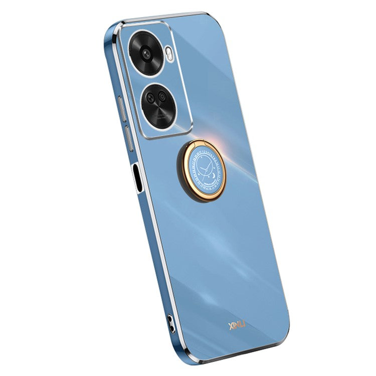 XINLI For Huawei nova 11 SE / nova 12 SE 4G Phone Case Electroplating Gold Edge Cover with Kickstand - Blue