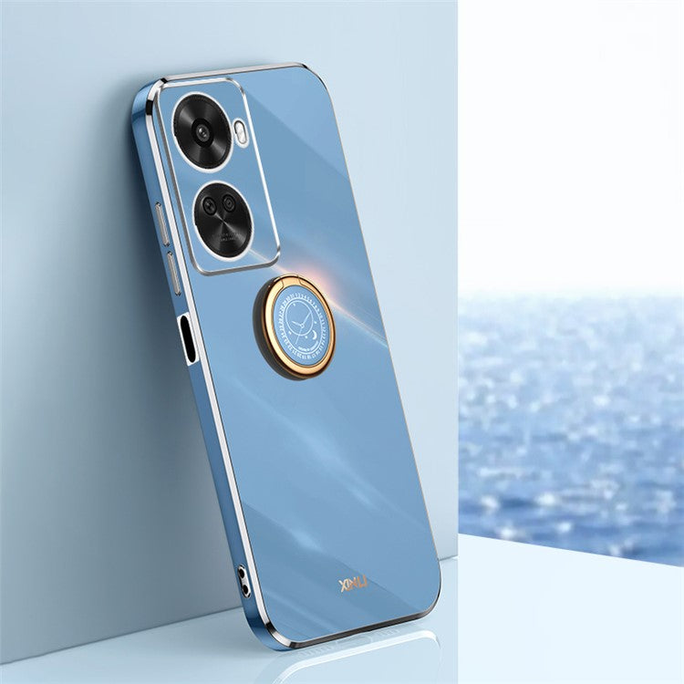 XINLI For Huawei nova 11 SE / nova 12 SE 4G Phone Case Electroplating Gold Edge Cover with Kickstand - Blue