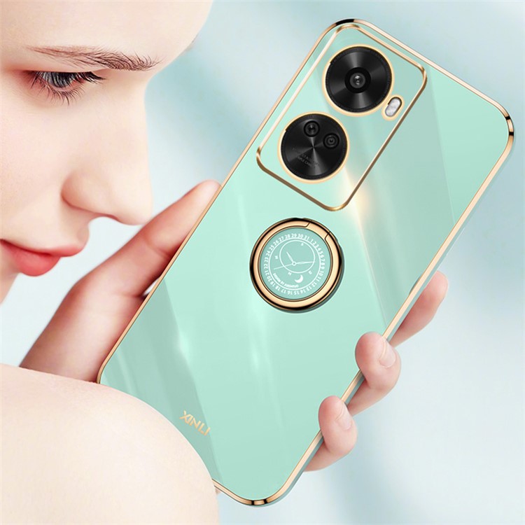 XINLI For Huawei nova 11 SE / nova 12 SE 4G Phone Case Electroplating Gold Edge Cover with Kickstand - Blue