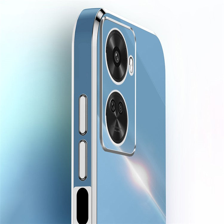 XINLI For Huawei nova 11 SE / nova 12 SE 4G Phone Case Electroplating Gold Edge Cover with Kickstand - Blue