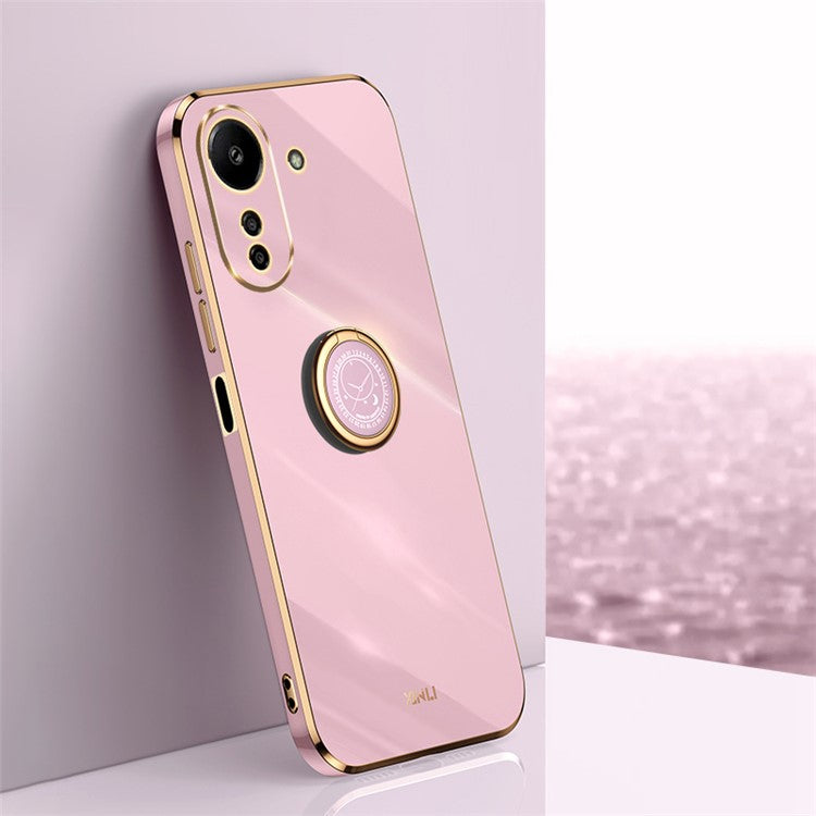 XINLI For Xiaomi Redmi 13C 4G / Poco C65 4G Case with Ring Holder Kickstand Soft TPU Phone Cover - Purple