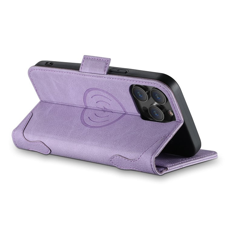 SUTENI J07 For iPhone 14 Pro Case Compatible with MagSafe Anti-scratch Litchi Texture Phone Cover - Purple