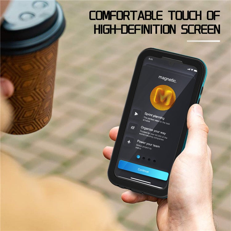REDPEPPER A Series For Samsung Galaxy A15 5G Case Waterproof Built-in Screen Protector IP68 Underwater - Black+Grass Blue