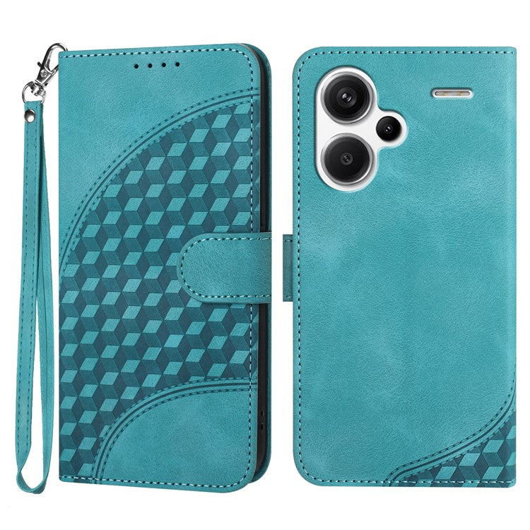 YX0060 For Xiaomi Redmi Note 13 Pro+ 5G Leather Wallet Case Elephant Head Pattern - Baby Blue