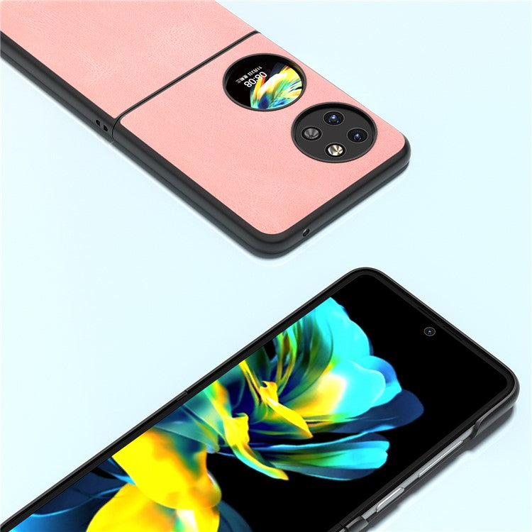 ABEEL For Huawei Pocket 2 Folding Phone Case Retro Leather+PC Cover - Pink