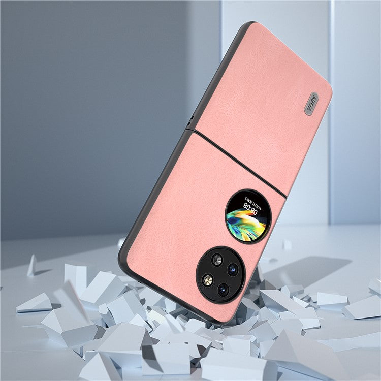 ABEEL For Huawei Pocket 2 Folding Phone Case Retro Leather+PC Cover - Pink