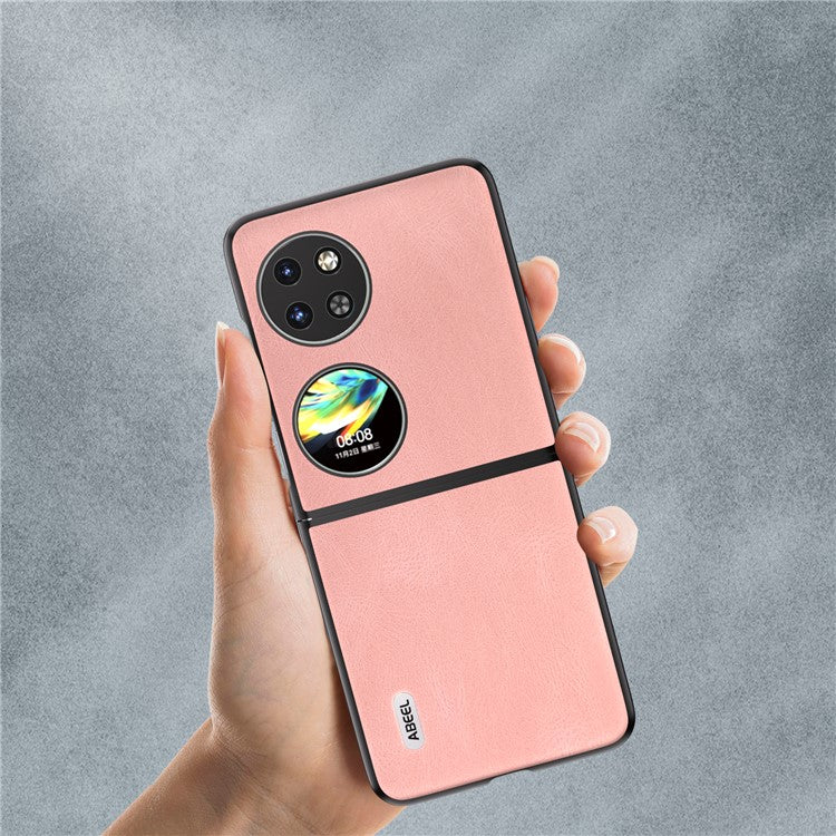 ABEEL For Huawei Pocket 2 Folding Phone Case Retro Leather+PC Cover - Pink