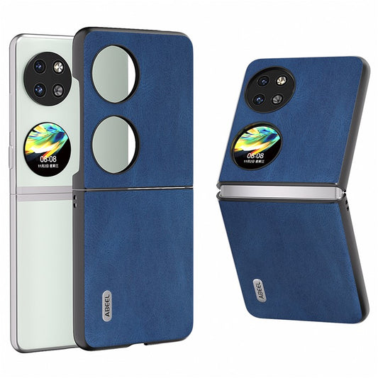 ABEEL For Huawei Pocket 2 Folding Phone Case Retro Leather+PC Cover - Blue