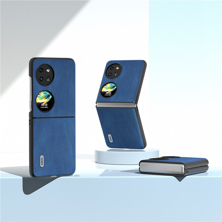 ABEEL For Huawei Pocket 2 Folding Phone Case Retro Leather+PC Cover - Blue