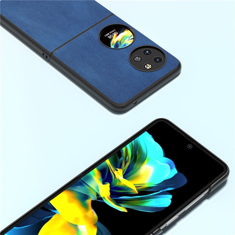 ABEEL For Huawei Pocket 2 Folding Phone Case Retro Leather+PC Cover - Blue