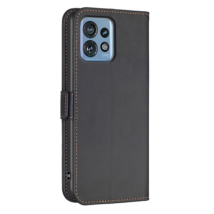 BINFEN COLOR BF31 For Motorola Edge 40 Pro 5G / Edge+ (2023) / Moto X40 5G Case with Wallet Stand PU Leather Flip Phone Cover - Black