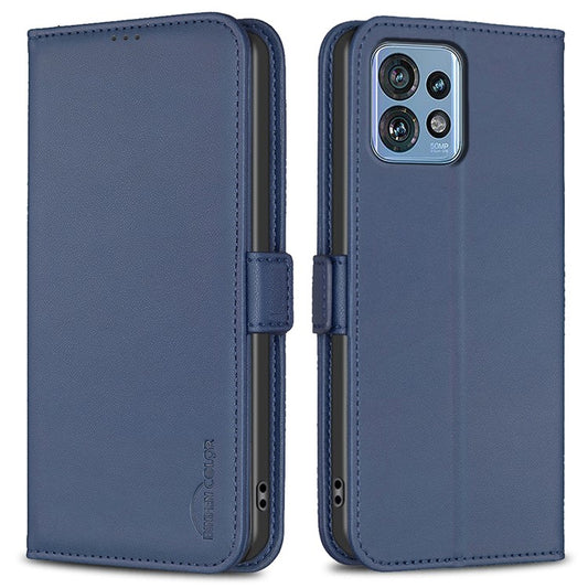 BINFEN COLOR BF31 For Motorola Edge 40 Pro 5G / Edge+ (2023) / Moto X40 5G Case with Wallet Stand PU Leather Flip Phone Cover - Blue