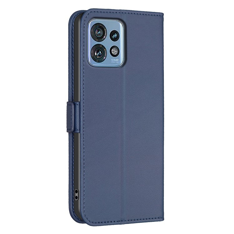 BINFEN COLOR BF31 For Motorola Edge 40 Pro 5G / Edge+ (2023) / Moto X40 5G Case with Wallet Stand PU Leather Flip Phone Cover - Blue