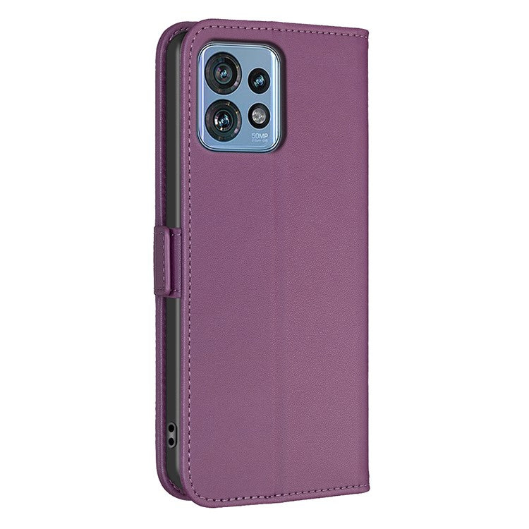 BINFEN COLOR BF31 For Motorola Edge 40 Pro 5G / Edge+ (2023) / Moto X40 5G Case with Wallet Stand PU Leather Flip Phone Cover - Dark Purple