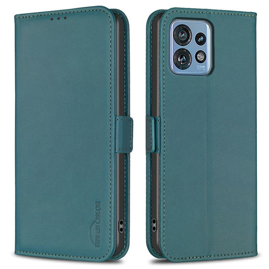 BINFEN COLOR BF31 For Motorola Edge 40 Pro 5G / Edge+ (2023) / Moto X40 5G Case with Wallet Stand PU Leather Flip Phone Cover - Green