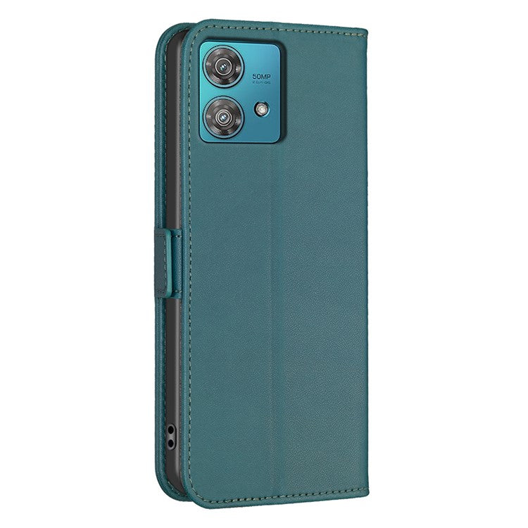 BINFEN COLOR BF31 For Motorola Edge 40 Neo 5G Case with Wallet Stand PU Leather Flip Phone Cover - Green