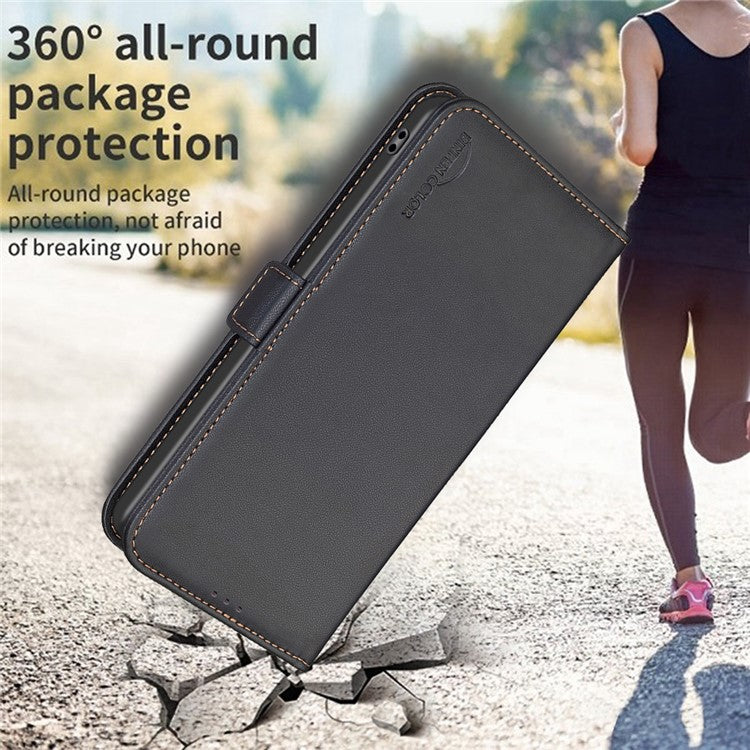 BINFEN COLOR BF31 For Motorola Edge 40 5G Case with Wallet Stand PU Leather Flip Phone Cover - Black