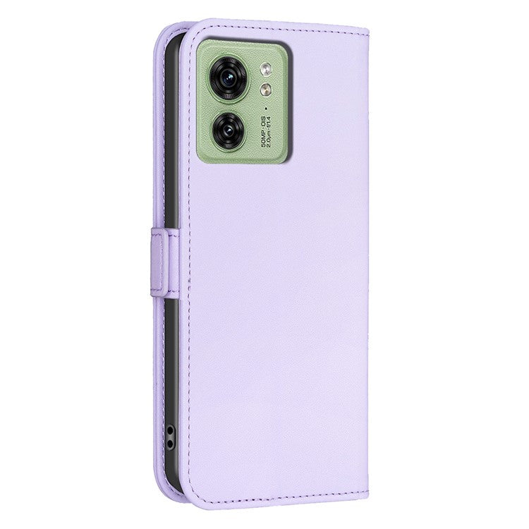 BINFEN COLOR BF31 For Motorola Edge 40 5G Case with Wallet Stand PU Leather Flip Phone Cover - Purple