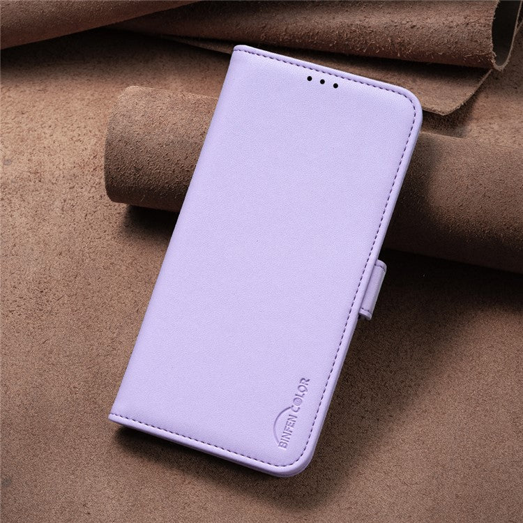 BINFEN COLOR BF31 For Motorola Edge 40 5G Case with Wallet Stand PU Leather Flip Phone Cover - Purple
