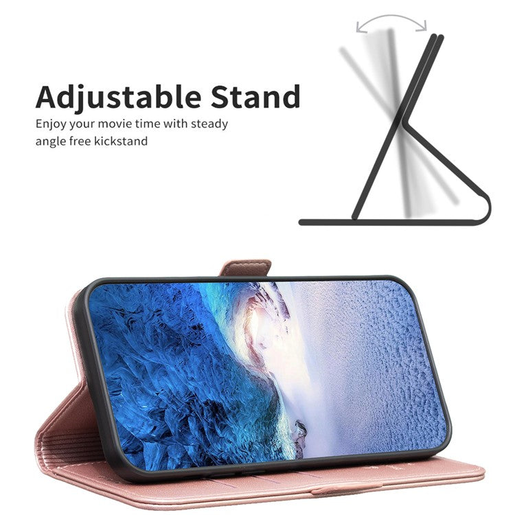 BINFEN COLOR BF31 For Motorola Edge 40 5G Case with Wallet Stand PU Leather Flip Phone Cover - Pink