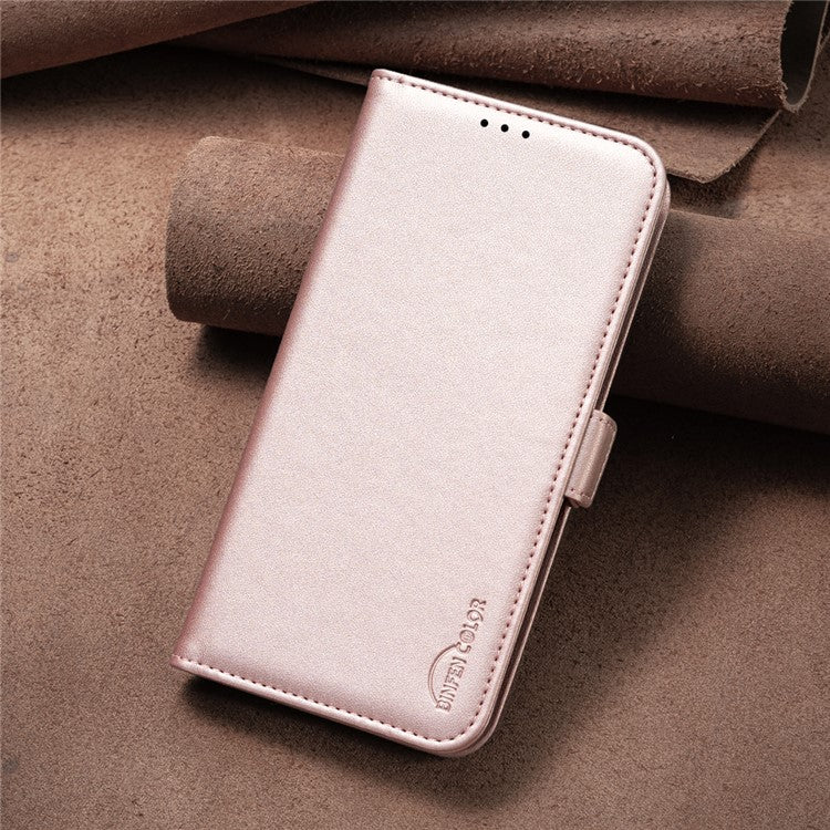 BINFEN COLOR BF31 For Motorola Edge 40 5G Case with Wallet Stand PU Leather Flip Phone Cover - Pink