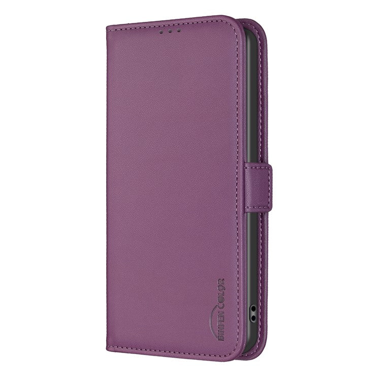 BINFEN COLOR BF31 For Motorola Edge 40 5G Case with Wallet Stand PU Leather Flip Phone Cover - Dark Purple