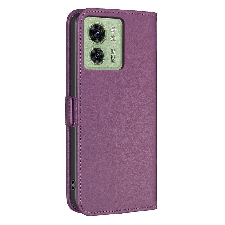 BINFEN COLOR BF31 For Motorola Edge 40 5G Case with Wallet Stand PU Leather Flip Phone Cover - Dark Purple
