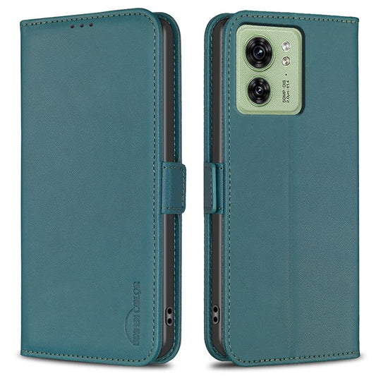 BINFEN COLOR BF31 For Motorola Edge 40 5G Case with Wallet Stand PU Leather Flip Phone Cover - Green