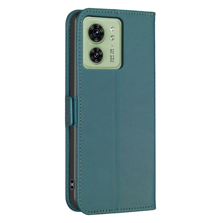 BINFEN COLOR BF31 For Motorola Edge 40 5G Case with Wallet Stand PU Leather Flip Phone Cover - Green