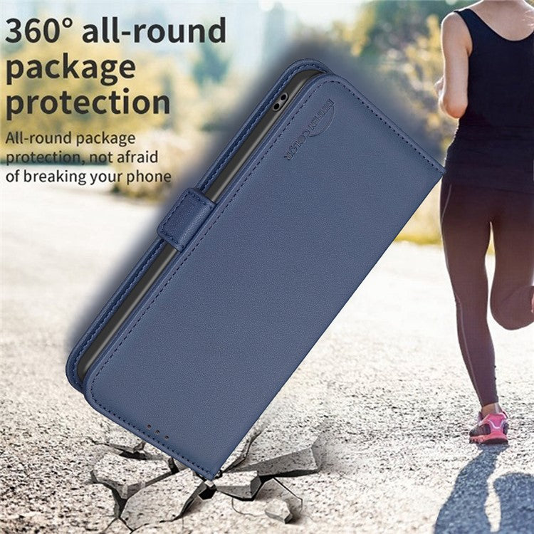 BINFEN COLOR BF31 For Motorola Moto E13 4G Case with Wallet Stand PU Leather Flip Phone Cover - Blue