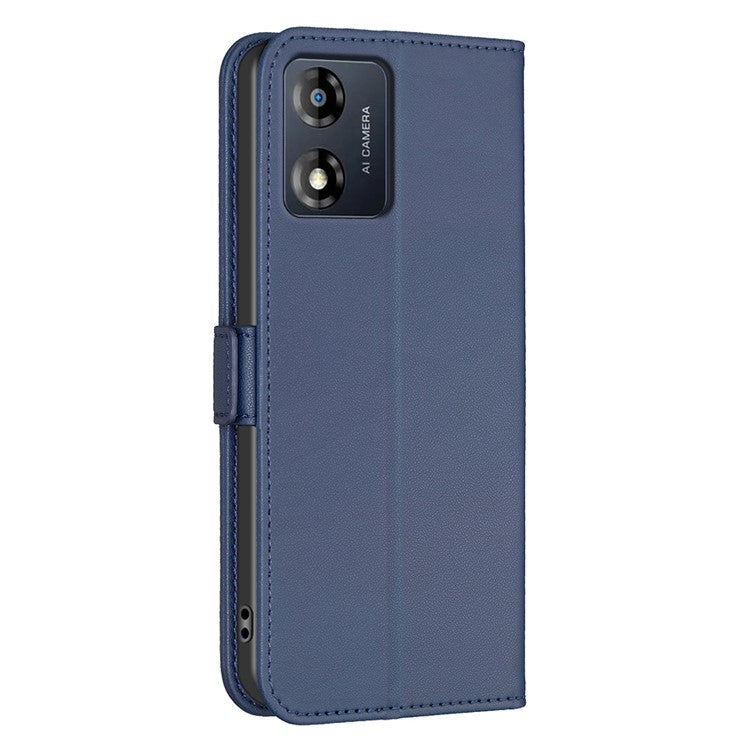 BINFEN COLOR BF31 For Motorola Moto E13 4G Case with Wallet Stand PU Leather Flip Phone Cover - Blue