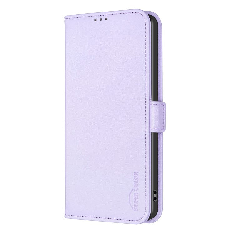 BINFEN COLOR BF31 For Motorola Moto E13 4G Case with Wallet Stand PU Leather Flip Phone Cover - Purple