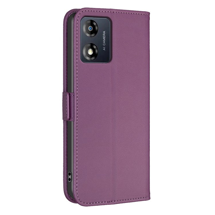 BINFEN COLOR BF31 For Motorola Moto E13 4G Case with Wallet Stand PU Leather Flip Phone Cover - Dark Purple