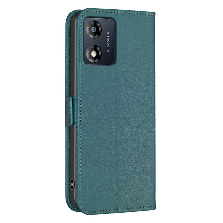 BINFEN COLOR BF31 For Motorola Moto E13 4G Case with Wallet Stand PU Leather Flip Phone Cover - Green