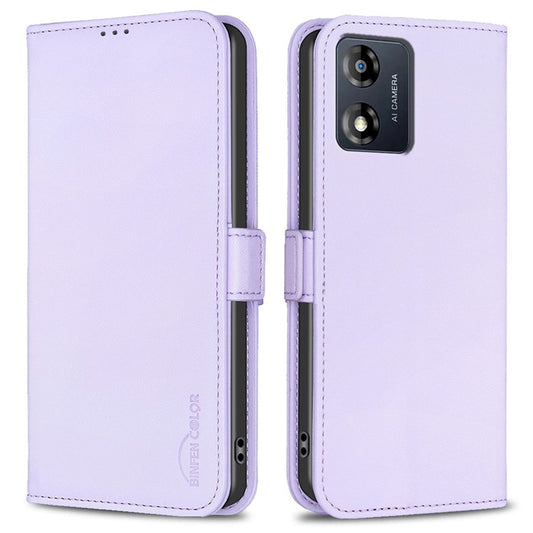 BINFEN COLOR BF31 For Motorola Moto G13 4G / G23 4G / G53 5G Case with Wallet Stand PU Leather Flip Phone Cover - Purple
