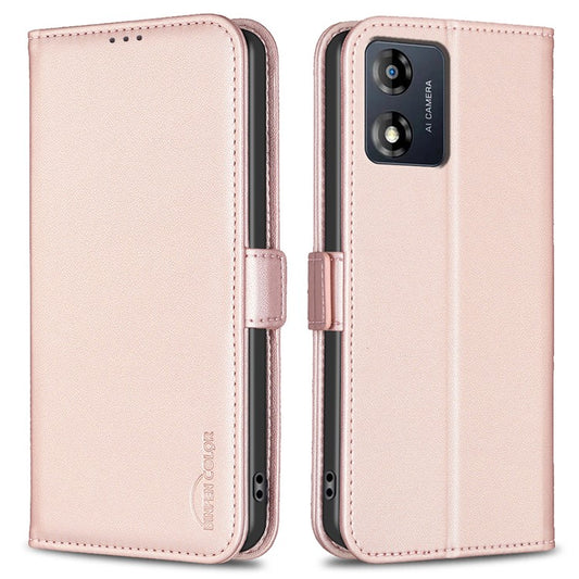 BINFEN COLOR BF31 For Motorola Moto G13 4G / G23 4G / G53 5G Case with Wallet Stand PU Leather Flip Phone Cover - Pink
