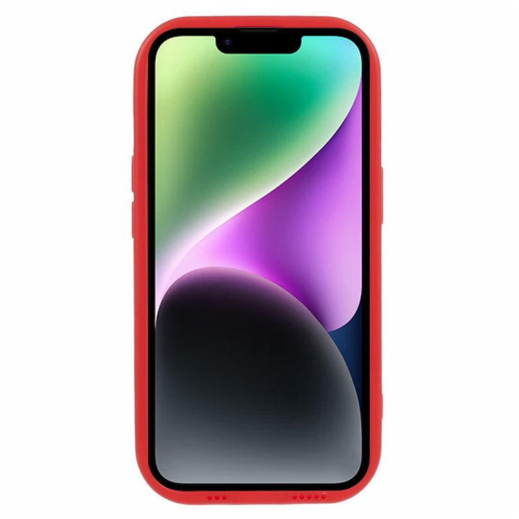 WD Series For iPhone 14 TPU Case Solid Color Rubberized Concave Convex Phone Shell - Red