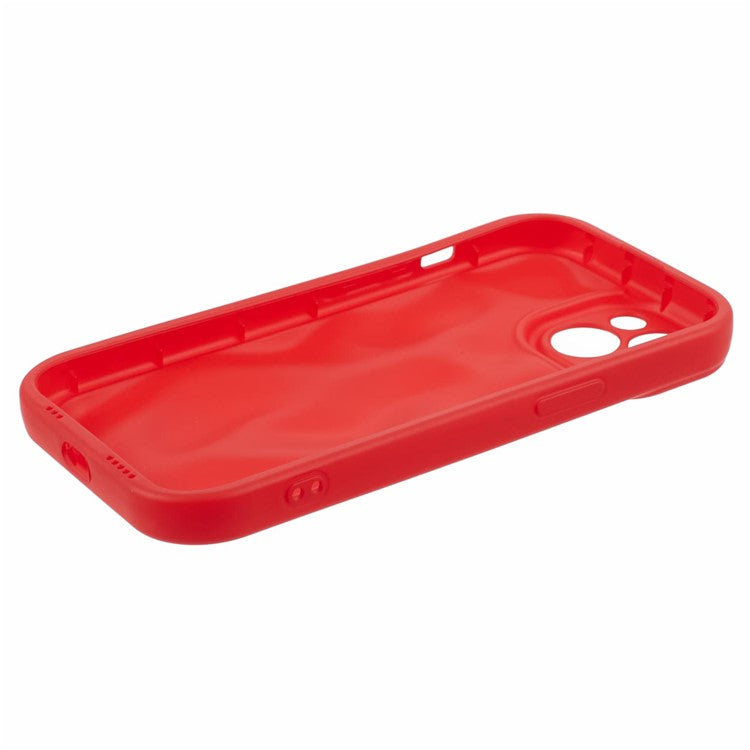 WD Series For iPhone 14 TPU Case Solid Color Rubberized Concave Convex Phone Shell - Red