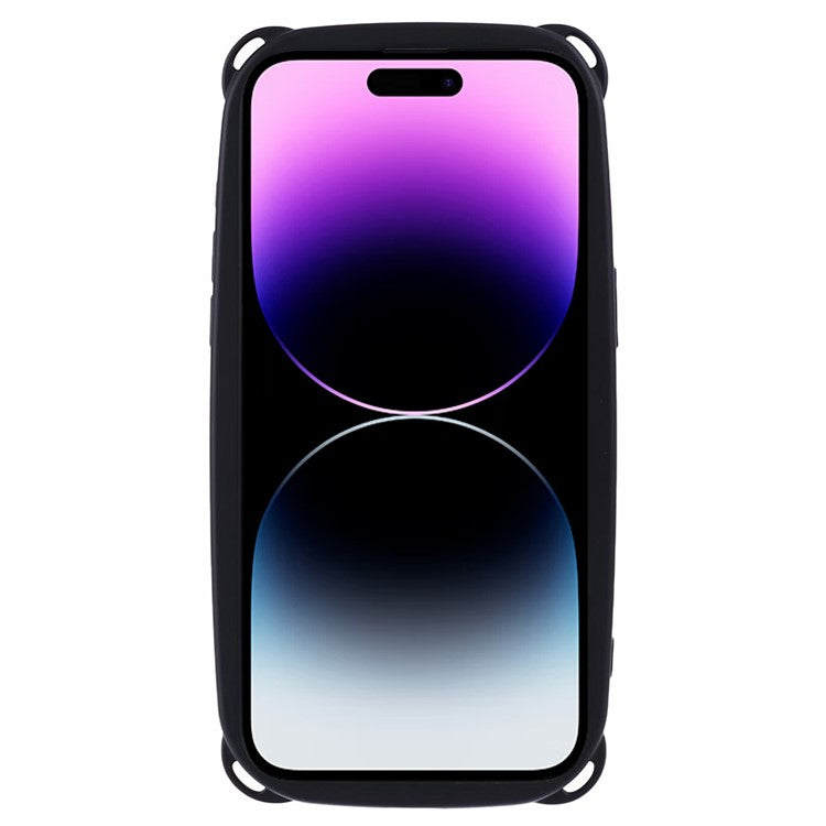 JTW Series for iPhone 14 Pro Phone Case with Bear Ear Corners Soft TPU Cover - Black