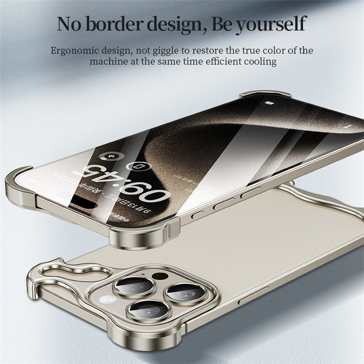 Frameless Case for iPhone 14 Plus Bumper Slim Phone Cover with Camera Lens Protector - Black