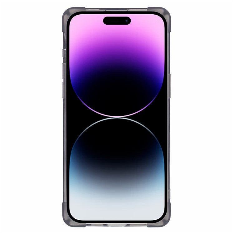 HRX Series for iPhone 14 Pro Max TPU Case with Card Holder Four Corner Protection - Transparent Black