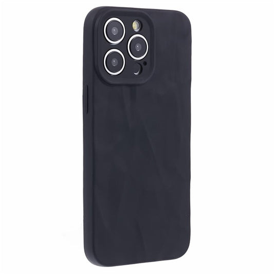 HRX Series For iPhone 14 Pro Max Case Solid Color Wrinkle Protective Back Cover - Black