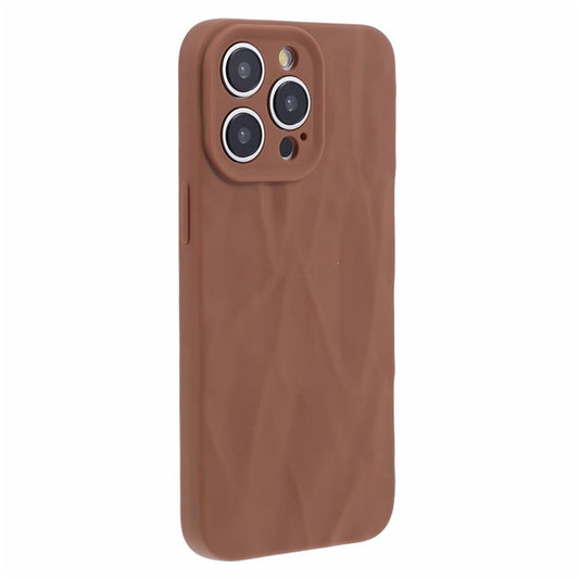 HRX Series For iPhone 14 Pro Max Case Solid Color Wrinkle Protective Back Cover - Khaki