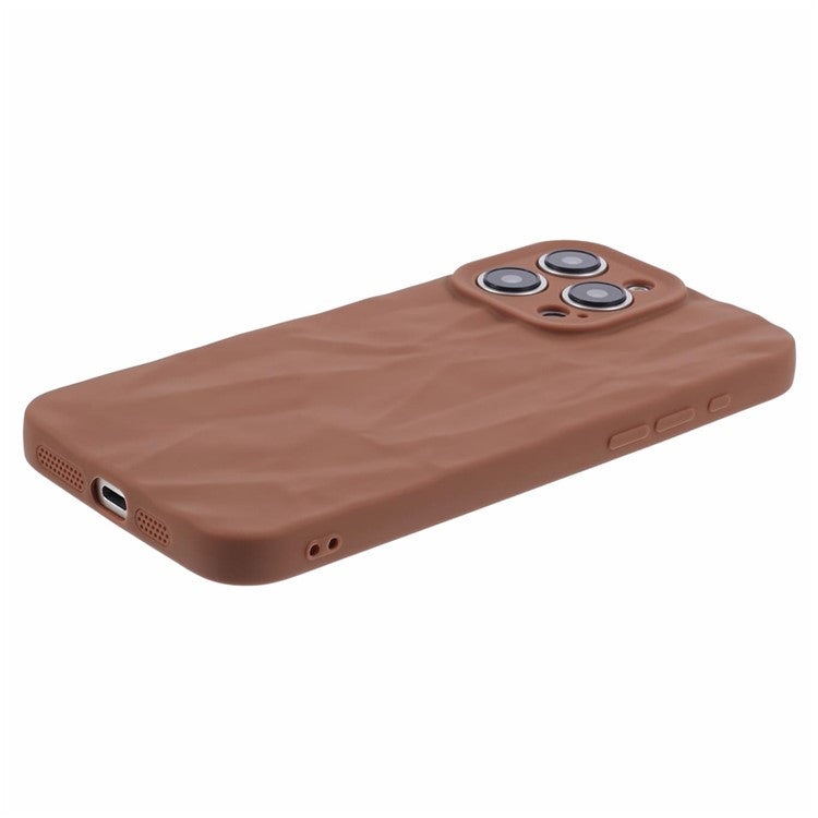 HRX Series For iPhone 14 Pro Max Case Solid Color Wrinkle Protective Back Cover - Khaki