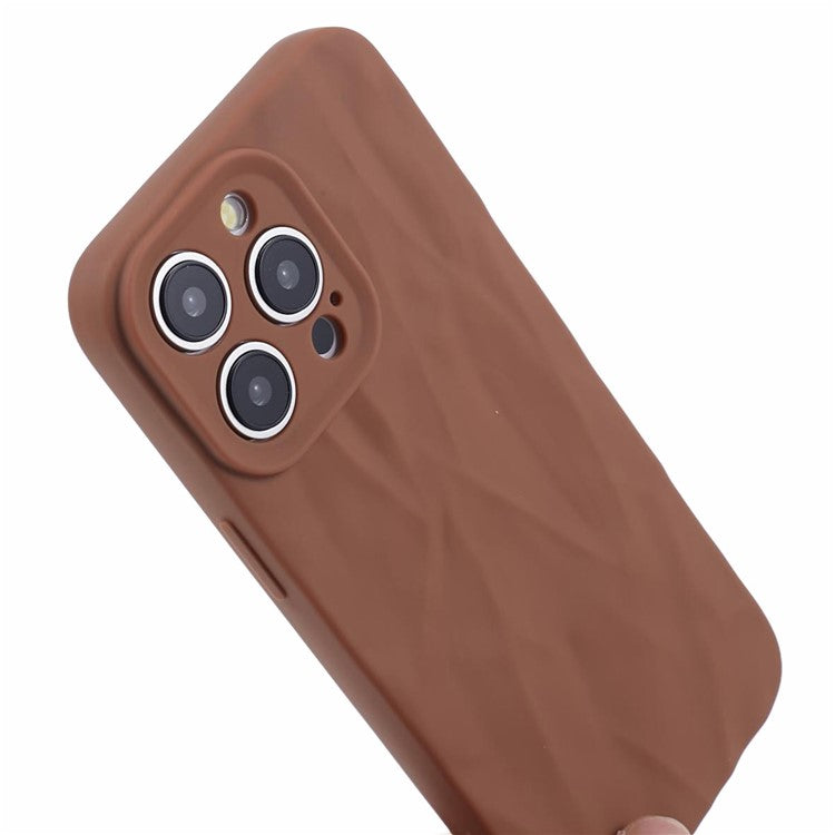 HRX Series For iPhone 14 Pro Max Case Solid Color Wrinkle Protective Back Cover - Khaki