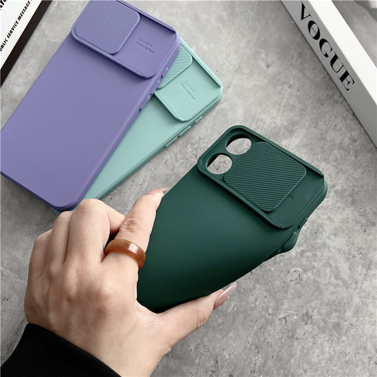 TMT Series for iPhone 14 Pro Max Cell Phone Case Slide Lens Protection TPU Slim-Fit Back Cover - Sapphire