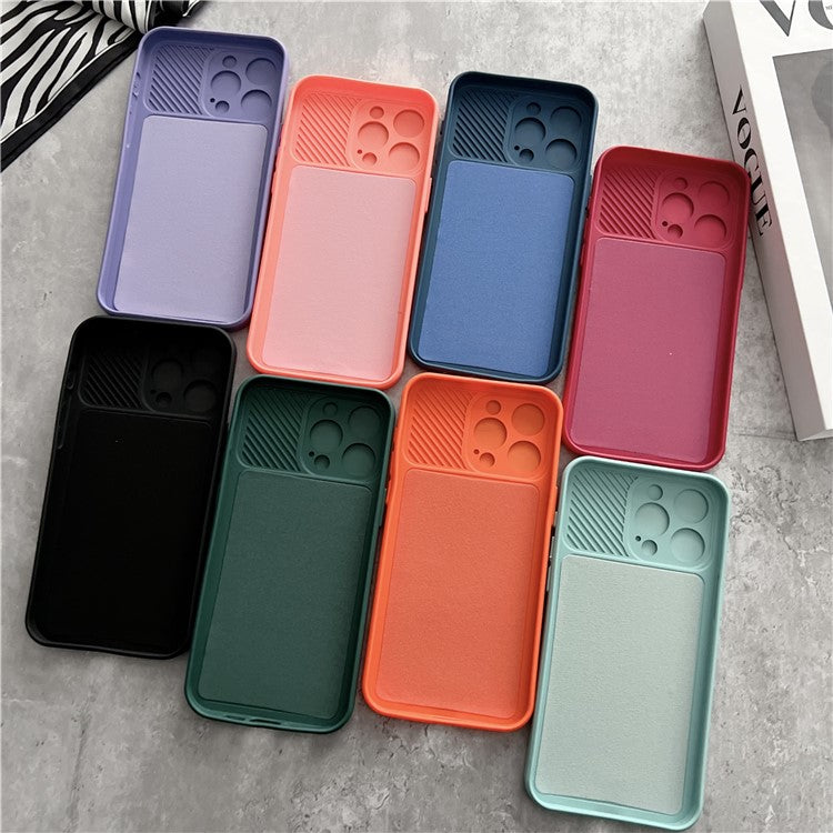 TMT Series for iPhone 14 Pro Max Cell Phone Case Slide Lens Protection TPU Slim-Fit Back Cover - Sapphire
