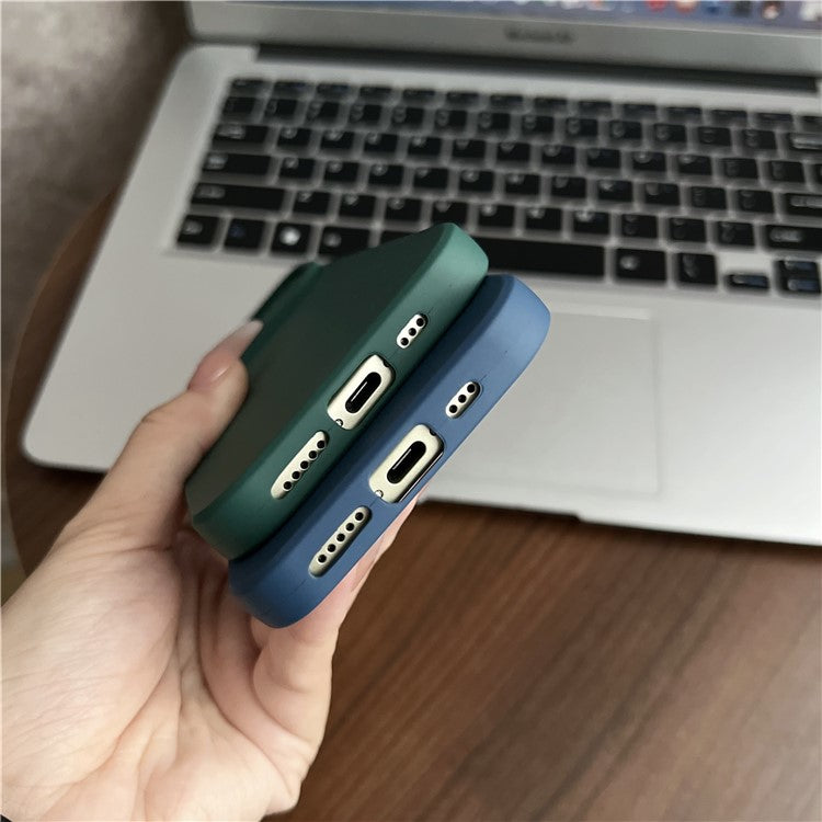 TMT Series for iPhone 14 Cell Phone Case Soft TPU Anti-scratch Cover Slide Lens Lid - Baby Blue