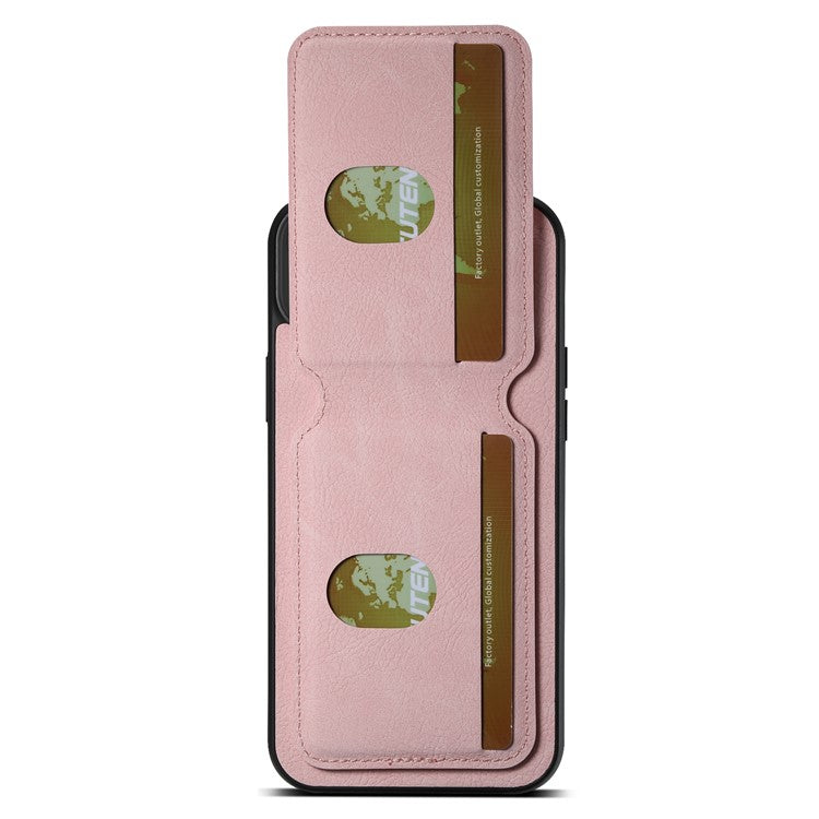 SUTENI H02 For iPhone 14 Plus Cell Phone Case Litchi Texture Anti-fall Leather Protective Back Shell - Pink